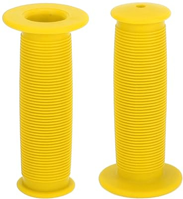 TUCKBOLD Bike Handlebar Grips Covers 100mm Long Soft Yellow | Bicycle End Grips Protector, 1 Pair