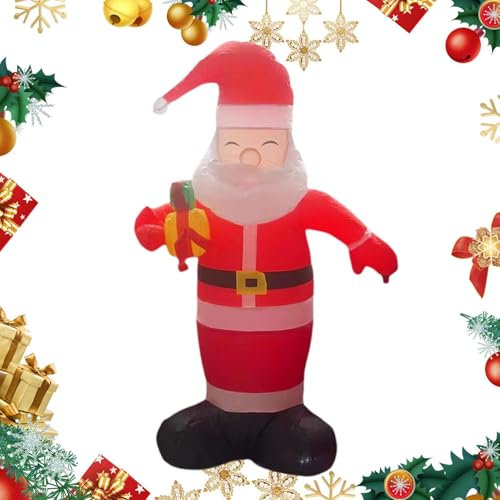 Aufblasbarer Weihnachtsmann, aufblasbarer Weihnachtsmann im Freien - 4,92 Fuß Weihnachtsmann-Dekorations-LED- Urlaubs-Foto-Requisiten, große aufblasbare Weihnachts-Hofdekorationen für Rasen, Terrasse