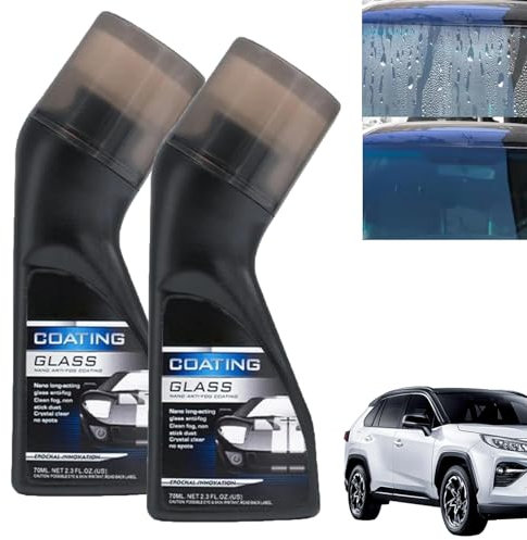 LXCJZY Micro-Molecular Anti-Fog Coating Agent Wiper,Magic Gem Coating Glass,Car Anti-Fog Agent with Applicator,Anti Fog for Car Windshield Coating for Windshield, Glasses, Vehicles Windows (2pcs)