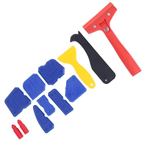 Kit de Eliminación de Sellador Flexible, Raspador Esparcidor Fácil de Limpiar para Silicona, Lechada, Juntas, 13 Unidades/juego con Aplicación de Pegamento para Vidrio