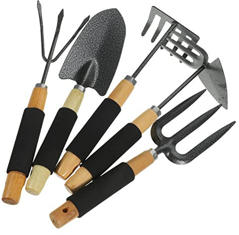 Kisangel Outils De Jardinage Ergonomiques - Ensemble De 5 Outils À Main - Portables Et Légers pour La Plantation Et Le Désherbage