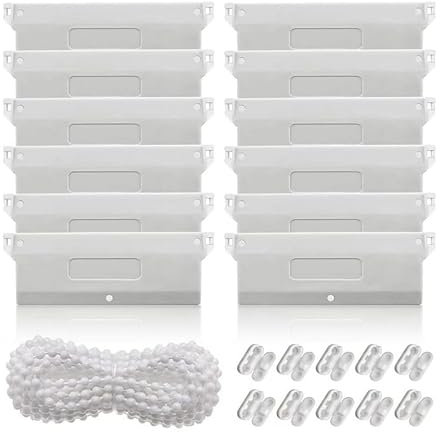 Anlising Pesi di Tende Verticali, 12PCS Tende Verticali a Lamelle Accessori Set, Con 10M Catena per tende Verticali + 10 Connettori a Catena,127MM Accessori Verticali Ciechi Lamelle,per Tenda,Finestre