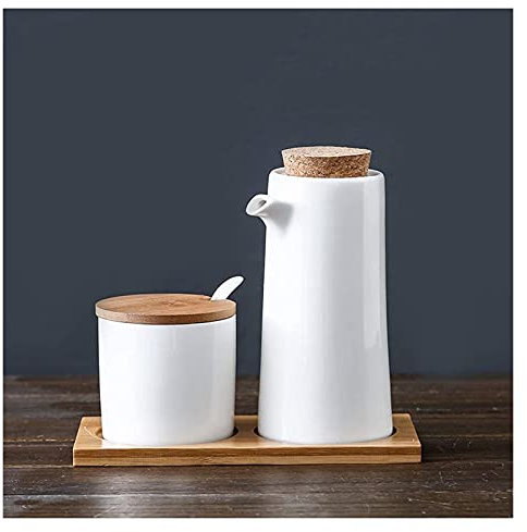 Bouteille distributrice d'huile, Bouteille distributrice d'huile d'olive de Table en céramique - huilier à Sauce soja ou vinaigre - Vaisselle en céramique Moderne, boîte