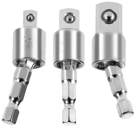 PGLVLZFGFN HLZS-3-Pack Schlagschrauber-Steckschlüssel-Adapter 360-Grad-Drehgelenk-Steckschlüssel-Set, Steckschlüssel-zu-Bohradapter Steckdose