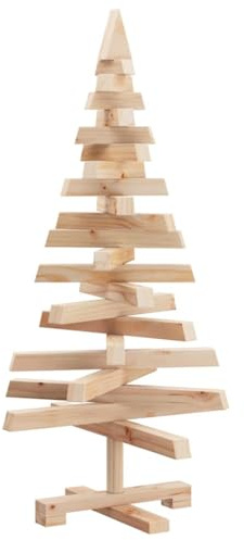 vidaXL Weihnachtsbäume mit Ständer Natur 90 cm Massivholz Kiefer, Moderner Wohnraum, künstlicher Weihnachtsbaum, Festliche Deko, saisonale Dekoration, verstellbare Äste, minimalistischer Kiefer