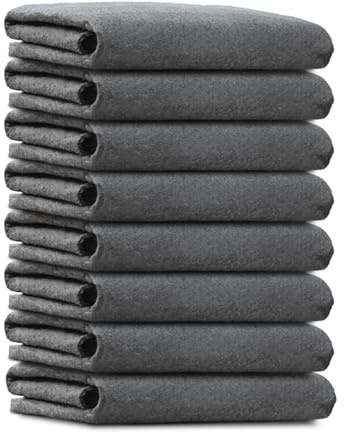 Tacitmeet 8 Pcs Thickened Glass Cleaning Cloth, Reusable Window Cleaning Cloth, No Trace Absorben Microfiber Glass Cloth for Home Dust Cloths Kitchen Windows 30 x 30 cm