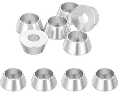 QUARKZMAN 10 Pièces Rondelles à Tête Fraisée, Rondelles de Tasse M8 x 19.8 mm, Rondelle Fraisée, Rondelle Boulon En Aluminium Pour vis à tête, tige filetée, Accessoires Mécaniques, Argent