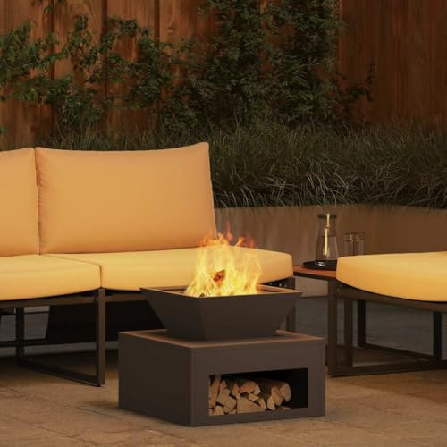 Brasero de jardin - Noir - 50 x 50 x 40 cm - En acier - Pour le jardin, la terrasse et le balcon - Utilisation polyvalente