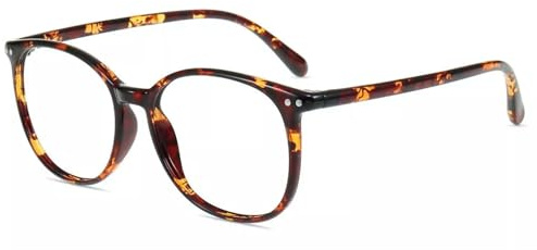 Firmoo Blaulichtfilter Brille Damen Herren Runde Computerbrille | TR90 Gegen Kopfschmerzen Entspiegelt Anti-Glanz Vollrandbrille für PC/Handy/Fernseher,Bildschirme
