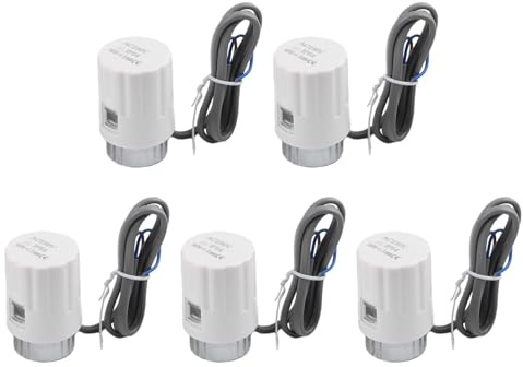 Attuatore elettrico per riscaldamento a pavimento, 230 V, valvola normalmente chiusa M30 x 1,5 mm per radiatore a pavimento, materiale PC IP54, spinta 110N, confezione da 5