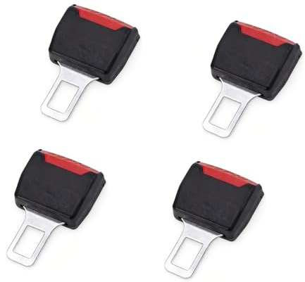 Genérico Accesorios para automóviles, hebilla de metal y plástico, negro y rojo, juego de 4 piezas