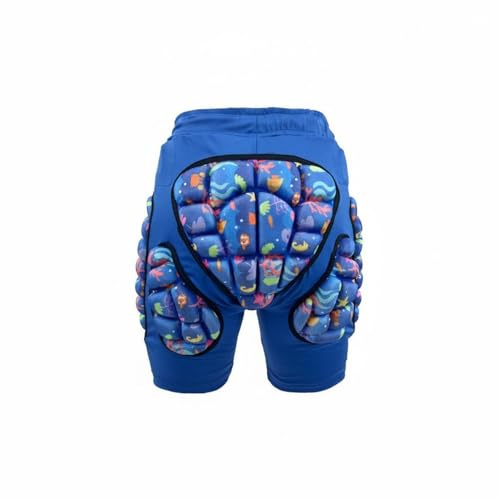 Harilla Pantalones Protectores Niños Pantalón Corto Infantil Resistente Golpes Transpirable Ligero Adaptable con EVA para Ciclismo Deportes Invierno Uso , Azul , 130-M 4-7 Años Cintura 48cm