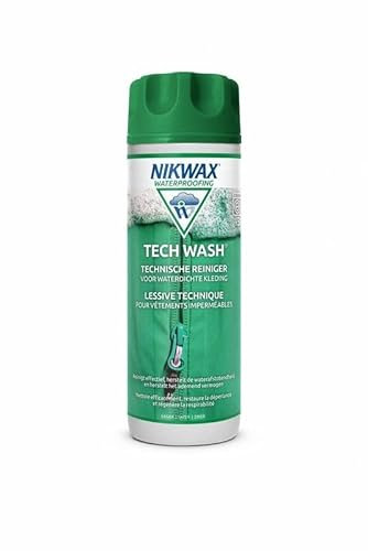 Nikwax Tech Wash 300ml Wash-In – Technischer Reiniger zur Revitalisierung der Wasserabweisung und Atmungsaktivität von wasserdichter Ausrüstung, Outdoor-Kleidung und synthetischen Schlafsäcken