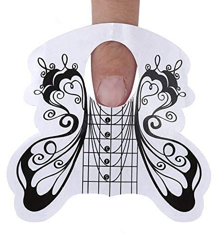 100pcs Nagel Verlängerungs Spitzen Form Führer Aufkleber ovales Nagel Form Maniküre Werkzeug Acryl UVverlängerungs Nagel Gel Spitzen(#6) MEHRWEG VERPACKUNG