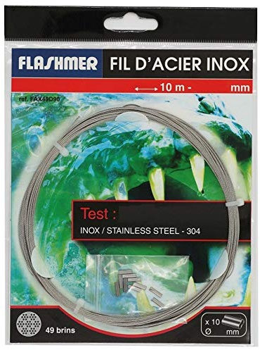 Flashmer Vorfach, Edelstahl, 49 Stränge, nicht ummantelt, 40LBS