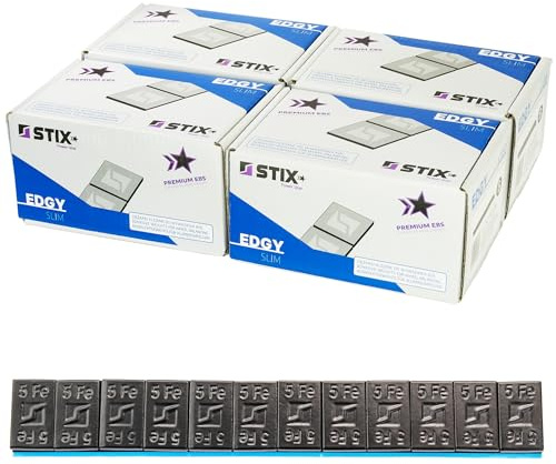 Stix 400 Bandes de Poids Collés Edgy Slim 60g 12x5g Noires 3,8mm avec Bande Adhésive Large pour Jantes en Aluminium 24kg