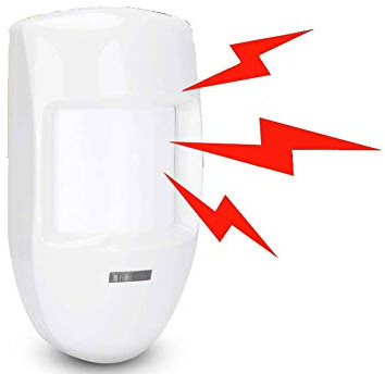 Rilevatore di allarme antifurto con doppia sonda a infrarossi interna da 12 V con cavo, sensore PIR grandangolare portatile (utilizzato con un allarme)