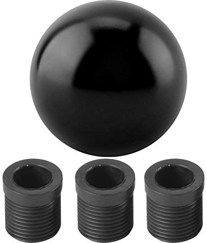 Terisass Schaltknauf Auto Manuelle Knopfschaltung Schaltkopf Runde Kugelform Für Universalauto(SCHWARZ) Metall Auto-Schaltknauf