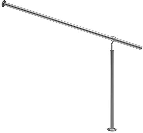 Monzana Stainless Steel Entrance Railing 150 cm Indoor Outdoor Mounting Handrail Wall Handrail Stair Railing