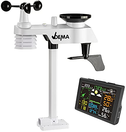 Profi Funk Wetterstation Funkwetterstation Thermometer Poseidon mit Farbdisplay