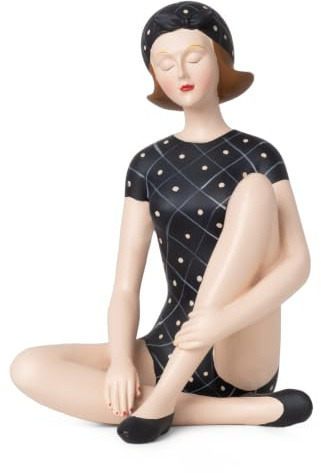 Moritz Dekofigur Badenixe Frau mit Badeanzug Pin Up Girl Shabby Chic AntikBadefrau Baddekoration 1 Figur