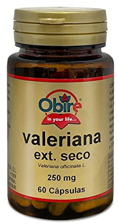 Obire - Valeriana - 60 Cápsulas - Bote para 1 Mes - Favorece la Relajación - Ayuda a Combatir el Estrés y el Insomnio - Facilita Más y Mejor Descanso