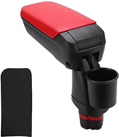 Reposabrazos de consola central, caja de reposabrazos central con portavasos rojo recambio para Mercedes Smart Fortwo Forfour 453 15-19