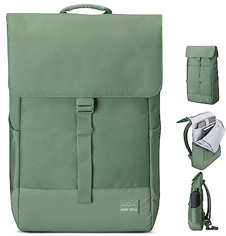 Johnny Urban Laptop Rucksack Damen & Herren & Herren Grün - Mika - Moderner Notebook Backpack für Schule Uni Fahrrad - 14L - Stylischer Backpack - Wasserabweisend