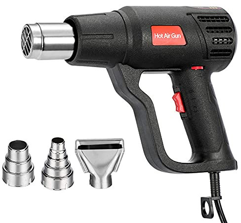 Pistola ad Aria Calda 2000W, 50℃- 600℃ Pistola Termica Professionale Temperatura Regolabile Pistola di Calore Accessori per la Sbucciatura della Pittura, Volume Super Aria