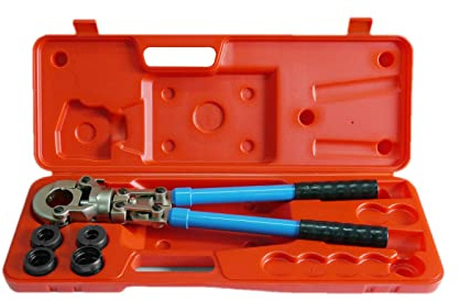 MegaHaustechnik Handpresszange inklusive Koffer für Mehrschichtverbundrohr 16x2 + 20x2 + 26x3 + 32x3 mm Rohr-Außendurchmesser x Wandstärke entspricht Rohr-Innendurchmesser 12 16 20 26 mm