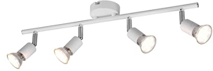 Reality Leuchten Spotbalken Paris R80914031, Metall Weiß matt, exklusiv 4x GU10 |