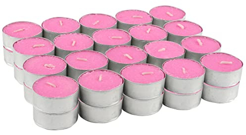 Pack de 40 Velas de Té Perfumadas, Duración de 4.5 Horas, Ideales para Aromaterapia, Decoración y Relax (Aroma de Explosión Floral)