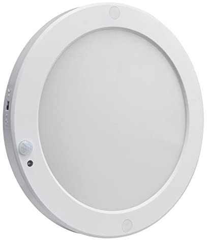 Long Life Lamp Company PIR LED Motion Sensor Ceiling Light Round Surface Mount 18w Panel 6500k High Brightness SMR18W
