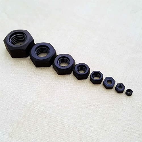 AHSKY 25 stücke * M2 M2.5 M3 M4 M5 M6 M8 M10 M12 Neue Schwarze Nylon-Kunststoff-Isolations-metrische Gewinde-Sechskant-Sechskantmutter for Bolzenschraube (Color : Black, Size : M2.5)
