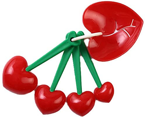 Casiler Measuring Spoons Set 5 Pcs Heart-shaped Measure Spoons Egg Separator Plastic Measuring Scoops for Baking and Cooking