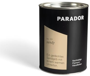 Parador Wandfarbe Sandy sandbeige gelb 2,5 L - nachhaltige Premium Innenfarbe matt - hohe Deckkraft tropffest spritzfest ergiebig schnelltrocknend geruchsneutral vegan