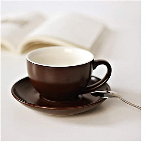 Ceramic Coffee Milk Cup,Personalised Mug Cute,Porcelain Cups with Saucers and Spoon - for Coffee Drinks, Latte, Cafe and Tea used at Home and in Coffee Shops(Blue) (Color : Blue) ( Color : Bruin )