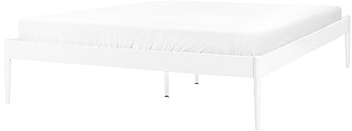 Beliani Metallbett mit Lattenrost 160 x 200 cm weiß modern Industrie-Design Vaurs