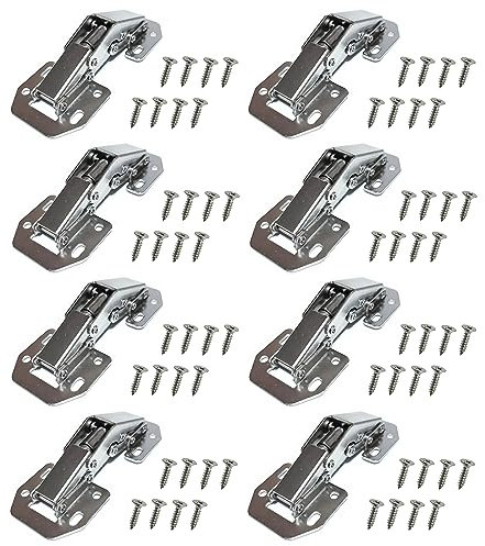 GAMOBIFER. Cerniera per Ante senza Foro Incasso. Automatica a Scatto sia in Apertura che in Chiusura, Angolo di Apertura fino a 90°. (pz 8, 105 x 44 x 25 mm)