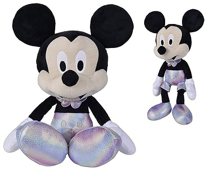 Disney 6315877022NPB - Mickey Mouse Kuscheltiere, 100 Jahre - Mickey Mouse Kuscheltiere in Partyversion mit Schimmernden Details, Füllung Hergestellt aus 100% Recyclingmaterial, 55 cm, Ab 0