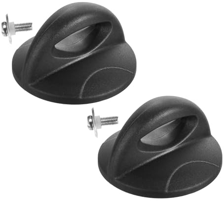 sourcing map 2pcs Universal Pot Lid Top Replacement Knob, Heat Resistant Plastic Pan Lid Holding Handles Knob for Kitchen Cookware with Mounting Screws, Black