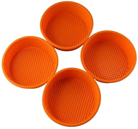 hobbyme 1/4pcs 5 Inch Small Disc Silicone Cake Moulds,Dishwasher Safety Baking Decoration Moulds,5 Inch Round Cake Pan,Baking Cake Moulds,Easy To Clean