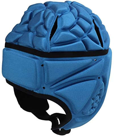 HERCHR Casco da Rugby Casco Imbottito Morbido per Casco da Football con Bandiera Casco da Rugby Copricapo Protezione per La Testa Regolabile per Giovani Bambini Adulti(Blu)