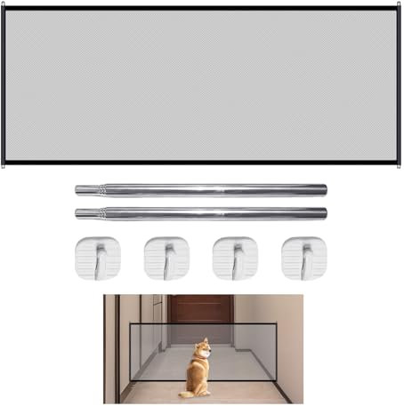 Red de escalera retráctil para perro, protección portátil y puerta de seguridad para bebés