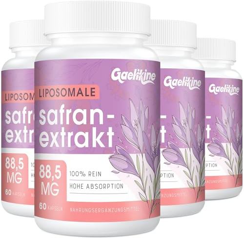 Azafrán Liposomal 88,5 mg – Cápsulas de Extracto de Azafrán 100% Puro, Fórmula de Alta Absorción, 240 Cápsulas