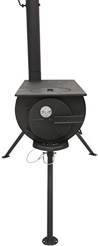 Outbacker Pioneer Portable Wood Burning Tent Stove & Complete 2.41m Flue Kit – 2.5kW Output | Lightweight 10kg Camping Stove with Removable Hot Plate | Compact Kit, Carry Bag & Water Heater