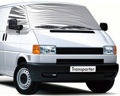 Frontscheibe Wrap Cover Ersatz Für VW Caravelle/Transporter T4, Luxus Silber Windschutzscheiben Abdeckung, Faltbare Frontscheibe Sonnenschutz Thermomatten Blackout Anti-UV/Frost/Ice/Staub