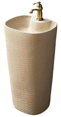 NEBE Lavandino Bagno Lavabo a Colonna for Balcone Domestico Lavabo a Colonna in Ceramica Lavabo da Giardino Lavabo da Appoggio