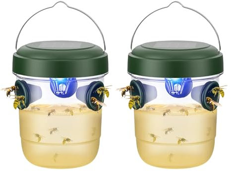 Piege Frelon Asiatique, Piege A Guepes Et Frelons Exterieur À Suspendre Vivant à Double Canal, Kit Piège A Frelon Asiatique Selectif pour Bouteille Plastique Interieur (2) (2)