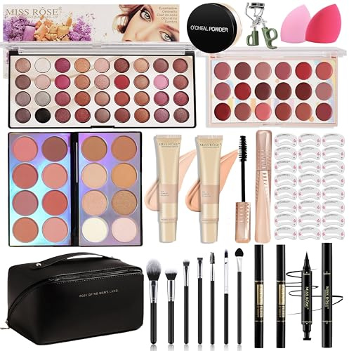 Hoorayeah Kit trucco - Set trucco per ragazze - Set regalo per donne con palette di ombretti, rossetti